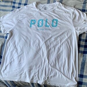 Ralph Lauren White and Blue Polo Tee